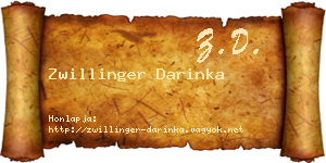 Zwillinger Darinka névjegykártya